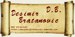 Desimir Bratanović vizit kartica